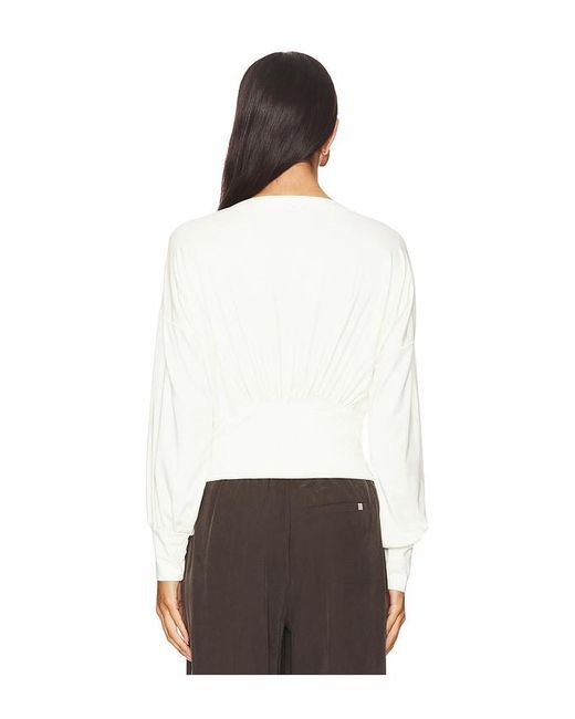 Bobi White Long Sleeve Blouse