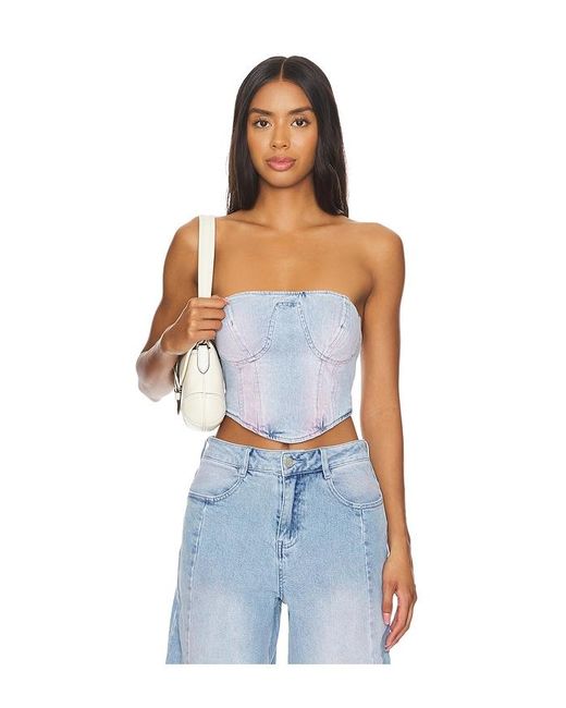 AFRM Blue Reid Bustier