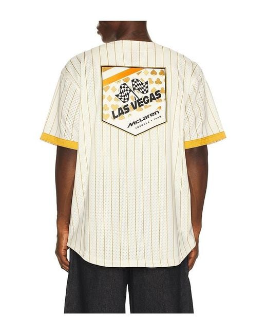 Mitchell & Ness Natural X Mclaren Formula 1 Mesh Button Front Jersey for men