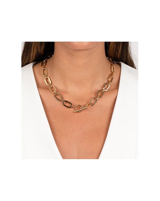 By Adina Eden Chunky Toggle Necklace White