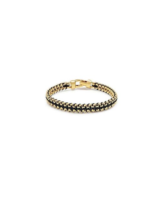 Nialaya Metallic Woven 8mm Box Chain Bracelet for men