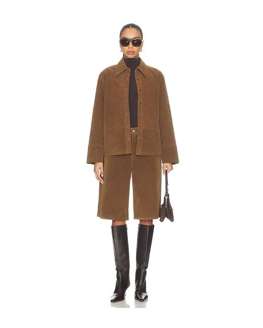 Apparis Brown Ren Sans Suede Overshirt