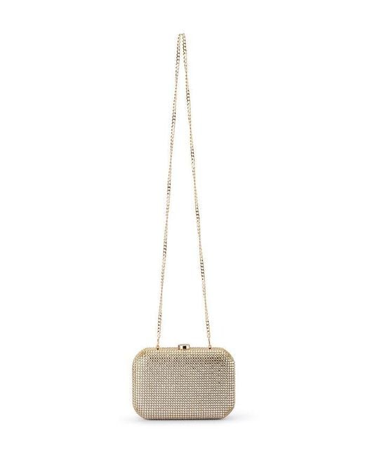 Olga Berg Natural Rae Crystal Clutch