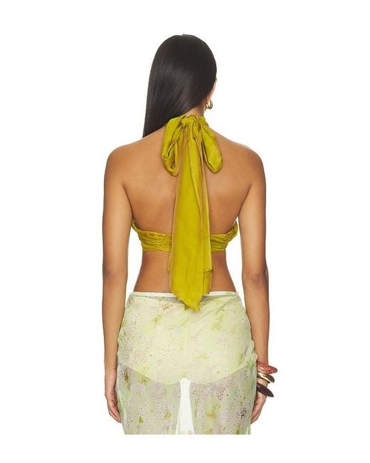 retroféte Yellow Fable Chiffon Top
