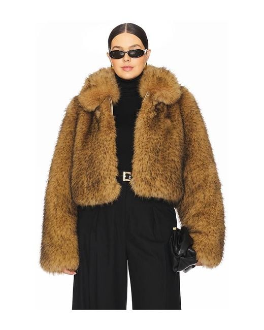 L'academie Brown 'Academie Savoie Faux Fur Jacket