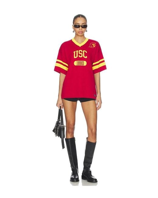 Hype and Vice Red University Of Southern California Knitted Jersey Tee