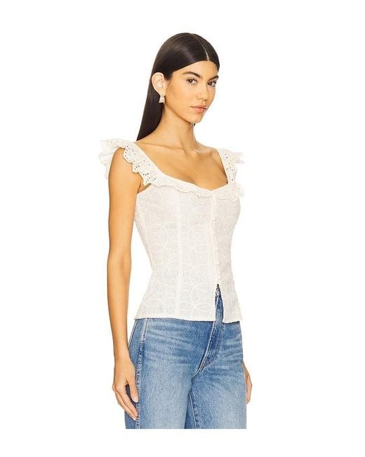 Line & Dot Blue Aurelia Top