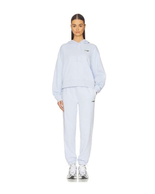 Lacoste White Oversize Fit Molleton Hoodie