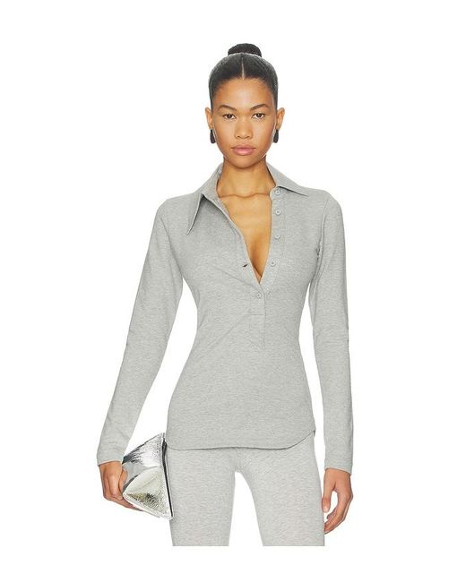 The Attico White Long Sleeve Lapel Top