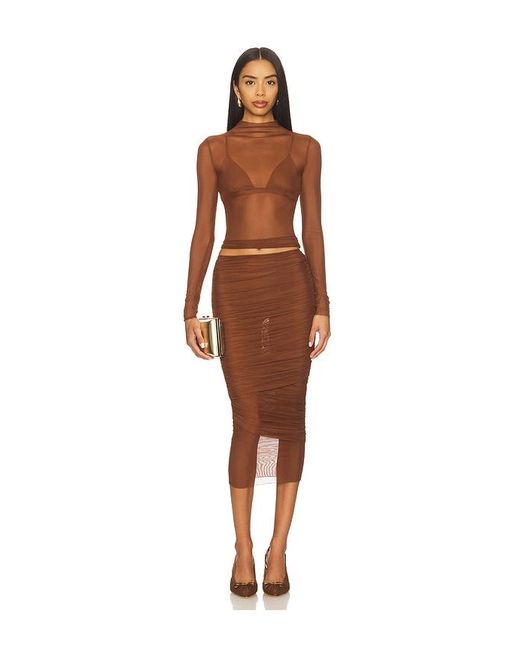 SER.O.YA Brown Thessa Skirt