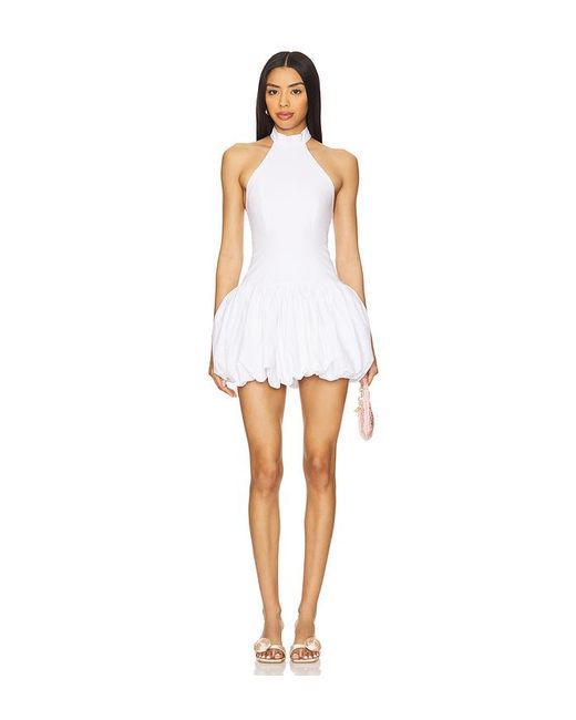 MORE TO COME White Sabrina Halter Bubble Dress
