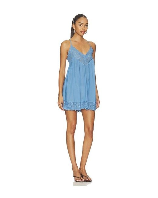Free People Blue Fiona Slip Dress
