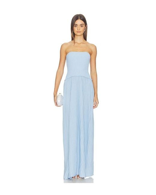 Solid & Striped Blue The Strapless Soglio Dress