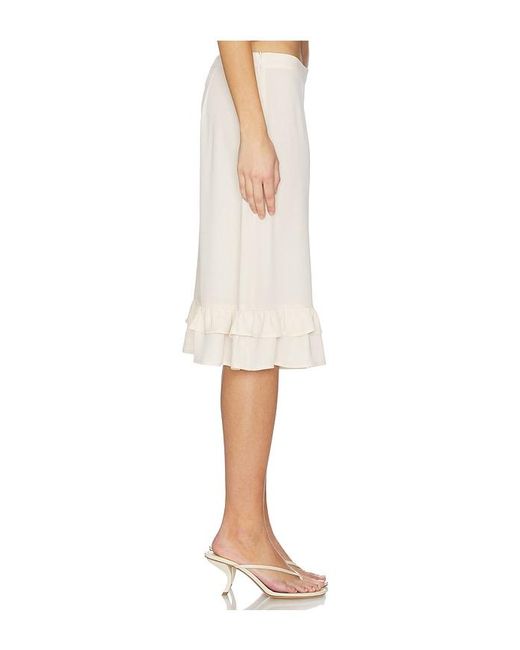 With Harper Lu White Frill Midi Skirt