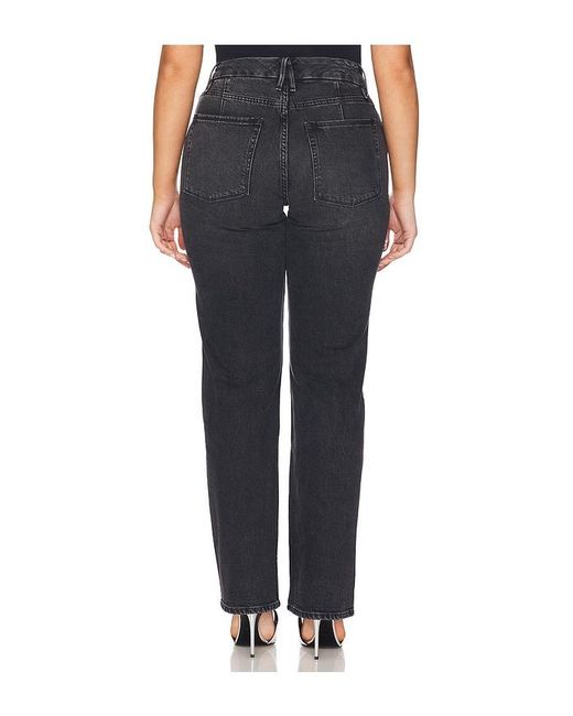 GOOD AMERICAN Black Good Icon Straight Diamond Jeans