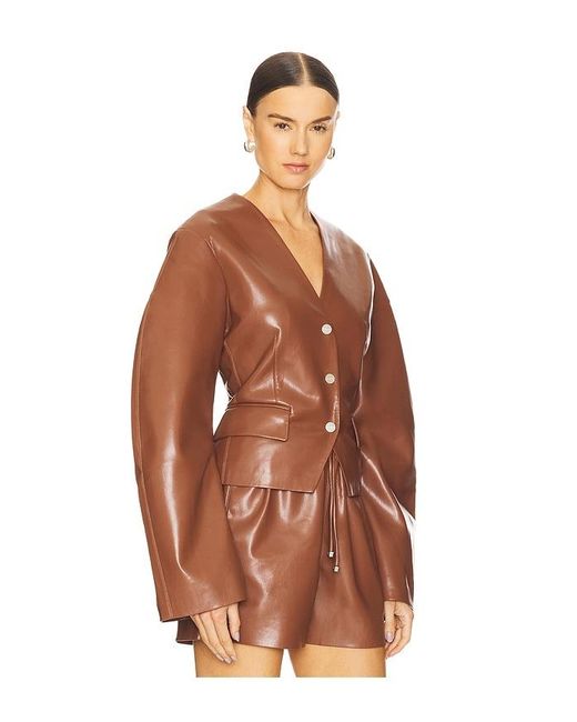 【関税込み】Nanushka ブラウン Kalare ジャケット Nanushka Belted single-breasted Blazer | Black | FARFETCH
