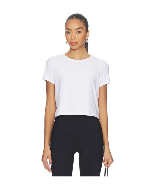 Beyond Yoga White Featherweight Supreme Cropped Tee