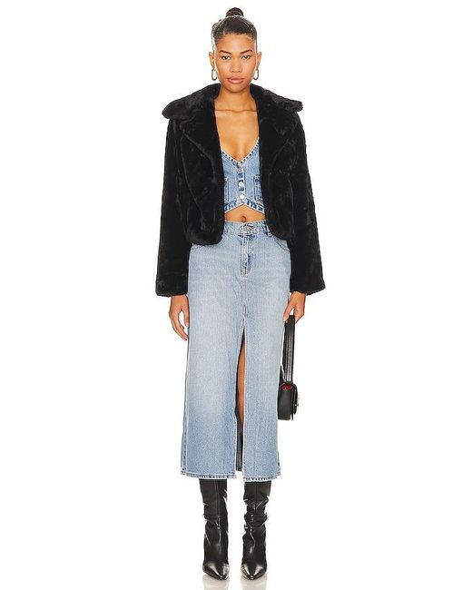 MORE TO COME Black Payton Faux Fur Jacket