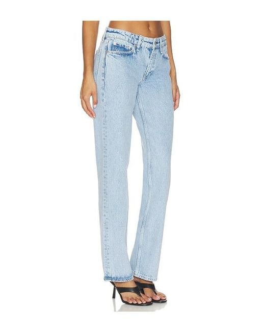 Rag & Bone Blue Harlow Low Rise Full Length Slim Straight Jeans