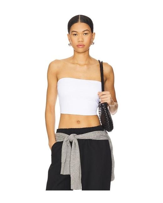 Susana Monaco White Strapless Crop Top