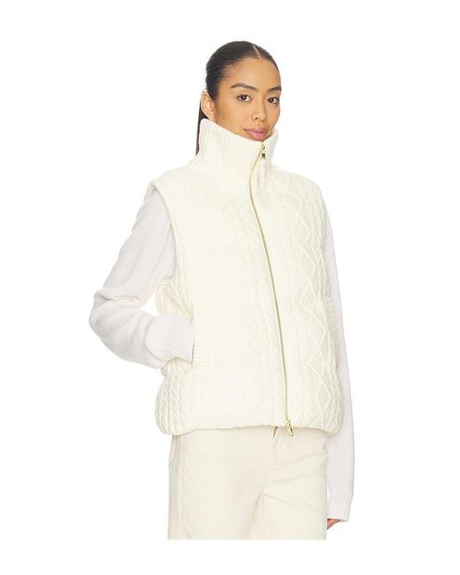 Varley White Irina Cable Knit Gilet