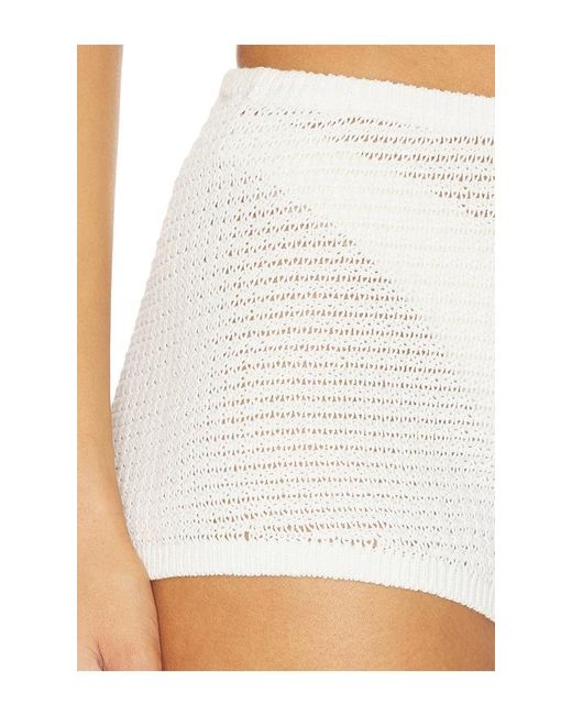 Lovers + Friends White Evette Knit Short