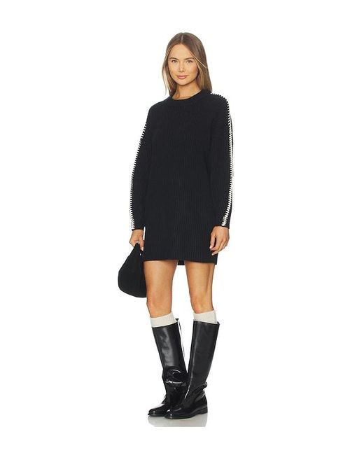 Rag & Bone Black Ingrid Crew Neck Mini Dress