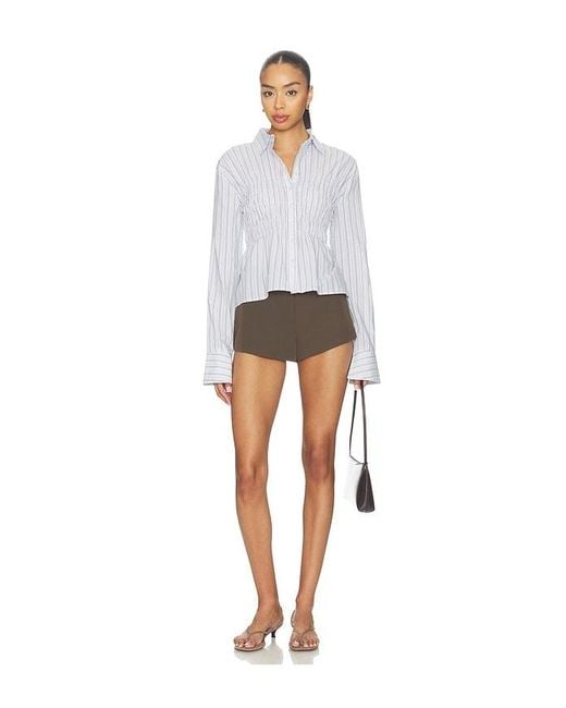 ALL THE WAYS White Annie Button Up Top