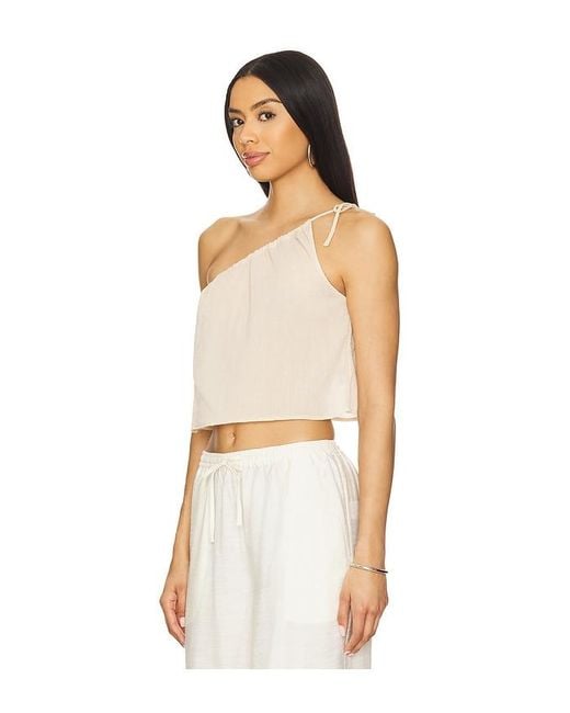 Onia Multicolor Textured Gauze One-Shoulder Top