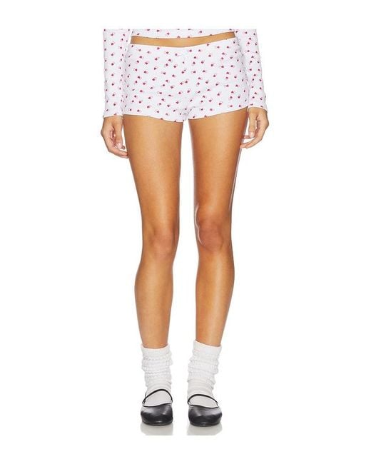 Frankie's Bikinis White Amora Cotton Short