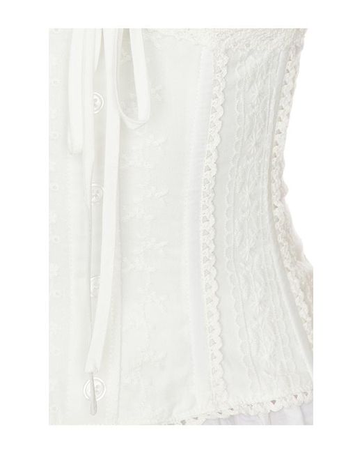 GUIZIO White Marini Eyelet Corset Top