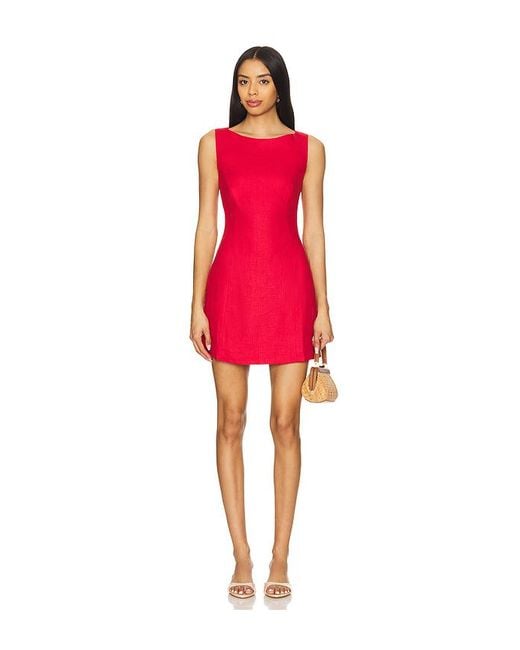 strapless open back dress Eudora Midi Dress Gingham Deep Red