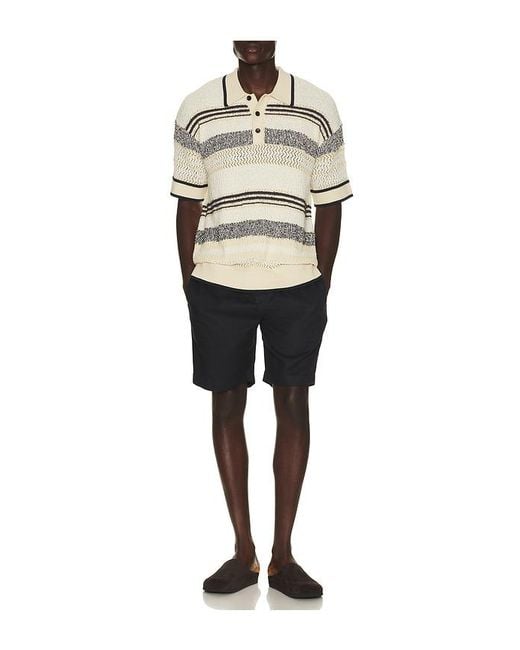 Scotch & Soda Natural Structured Dropped Shoulder Knitted Polo for men