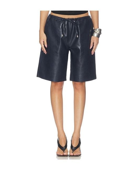 Rag & Bone Blue Claire Faux Leather Short
