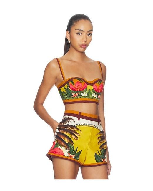 retroféte Yellow Cricket Bustier Top