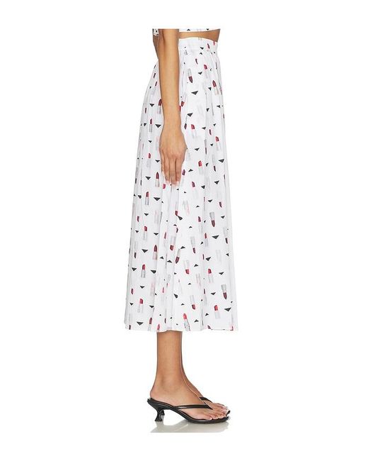 L'Agence White Seina Midi Skirt