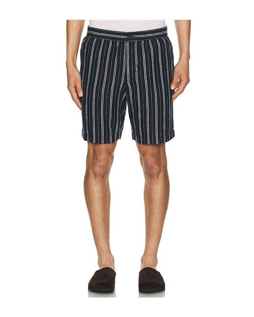 Vince Black Mesa Stripe Beach Shorts for men