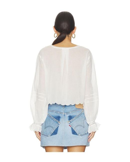 For Love & Lemons White Agnes Blouse