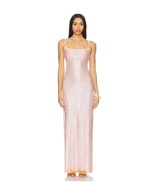 Lovers + Friends White Bria Sequin Maxi Dress