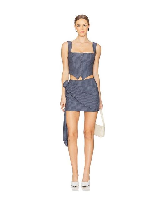 MORE TO COME Blue Pia Mini Skirt