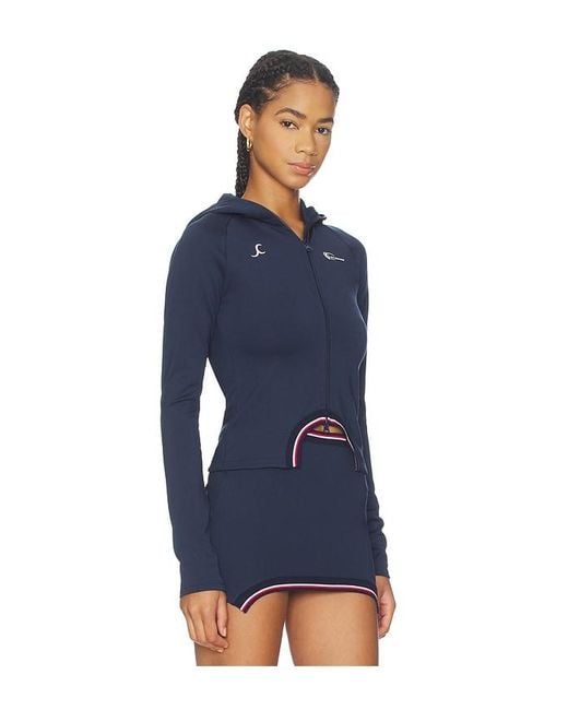 Jade Cropper Blue Hooded Top