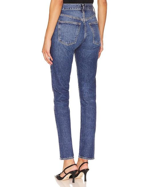 Agolde Blue Austin Mid Rise Tapered Slim
