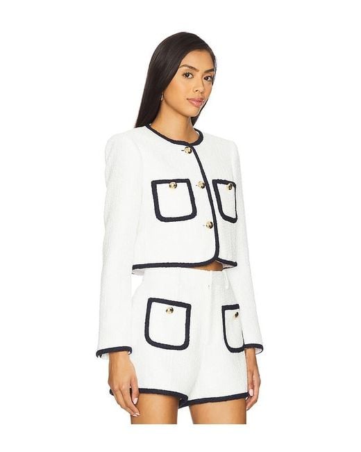Cinq À Sept White Contrast Auden Jacket