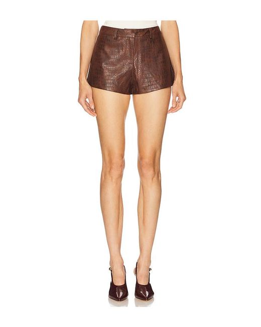 SNDY'S Brown X Revolve Wendy Croc Mini Short