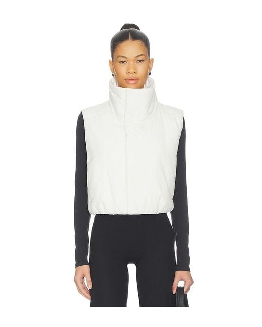 Beyond Yoga White Warm Up Puffer Vest