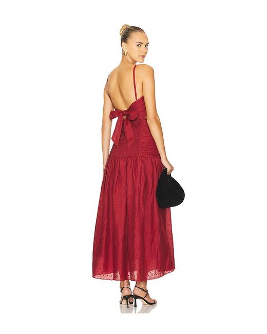 Posse Red Aurelia Square Neck Dress