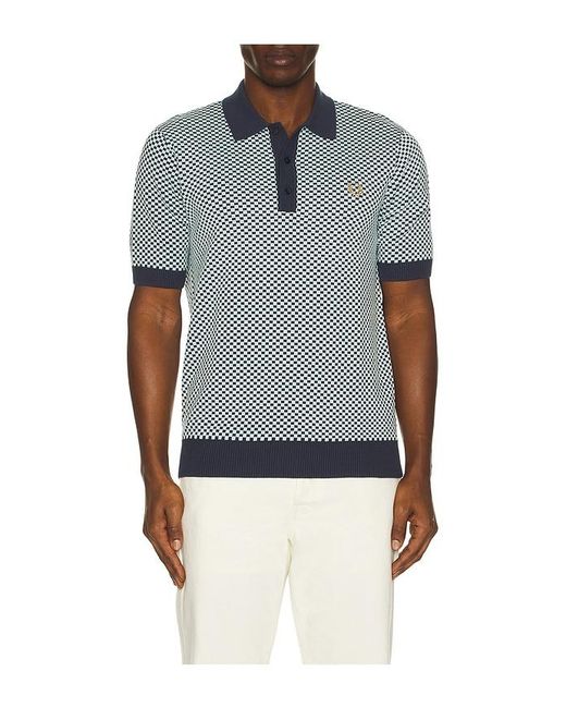 Fred Perry Strickshirt Chequerboard in Blue für Herren