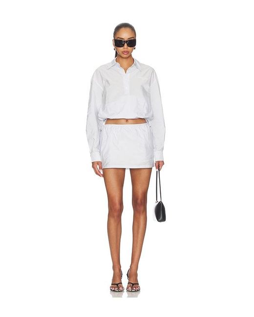 Alexander Wang White Cropped Shirt With Bungee Hem