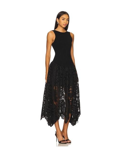 Aje. Black Atlas Knit Midi Dress