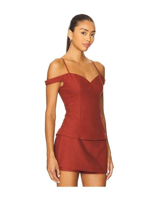 Line & Dot Red Olina Top